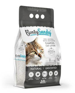 Benty Sandy Natural 10 л без запаху бентонітовий наповнювач для котячого туалету