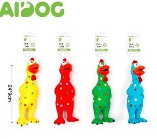 Іграшка для тварин Aidog, "Латексна пламиста курка", 24х9см /SW86550